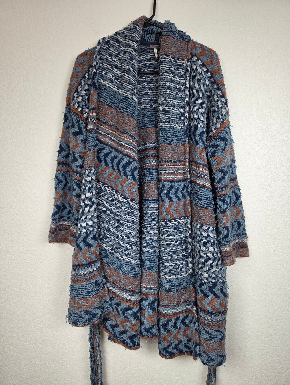 Free People Multicolor Geometric Knit Cardigan